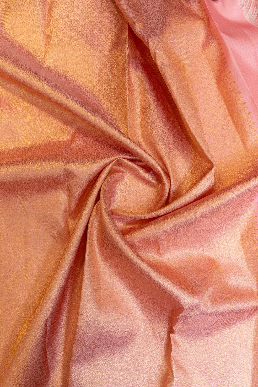 Baby pink vairaoosi checks pure Kanchipuram silk saree