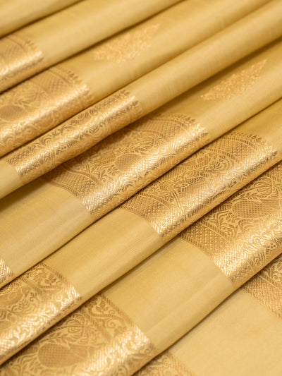 Gold Rettai Pettu Traditional Pure Kanchipuram Silk Saree