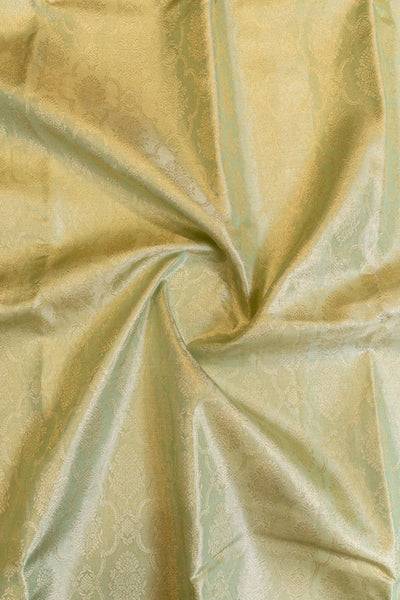 Pastel green floral tissue brocade pure Kanchipuram silk saree