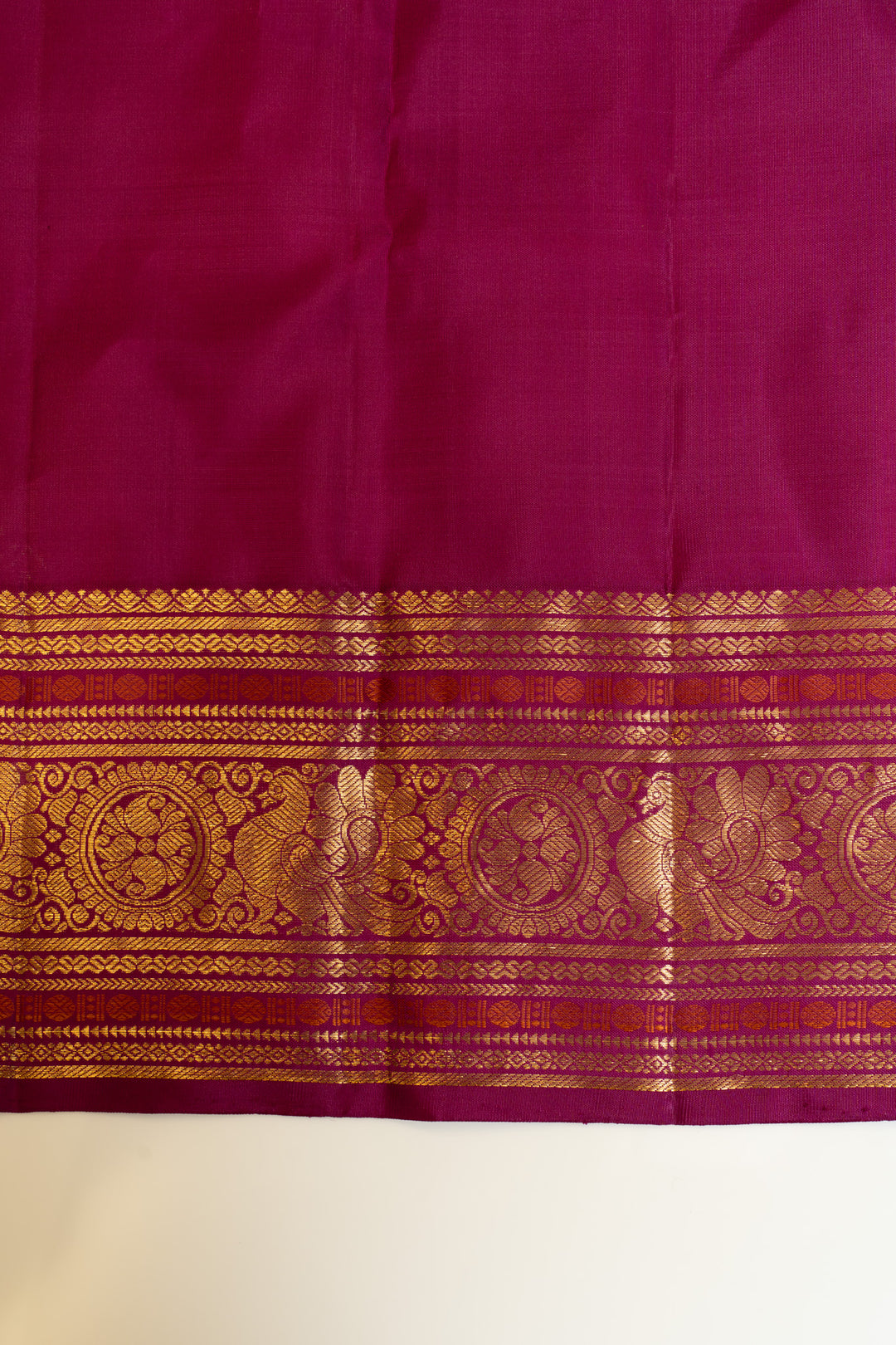 Tea green and red traditional pure Kanchipuram silk saree