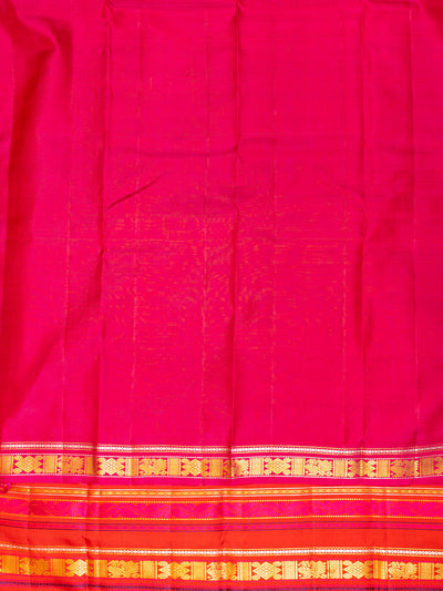 Red Varisapettu Pure Zari Kanchipuram Silk Saree - Clio Silks