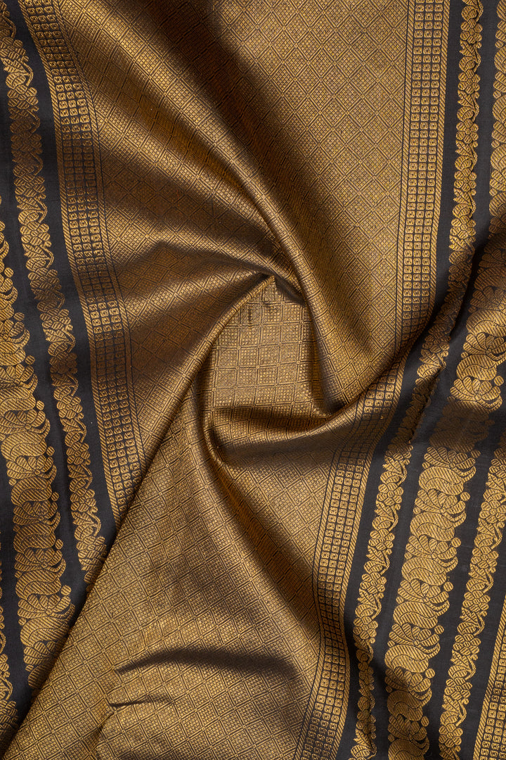 Burberry checks pure kanchipuram silk saree