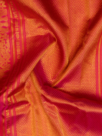 Ananda blue and Rani pink pure Gadwal silk saree