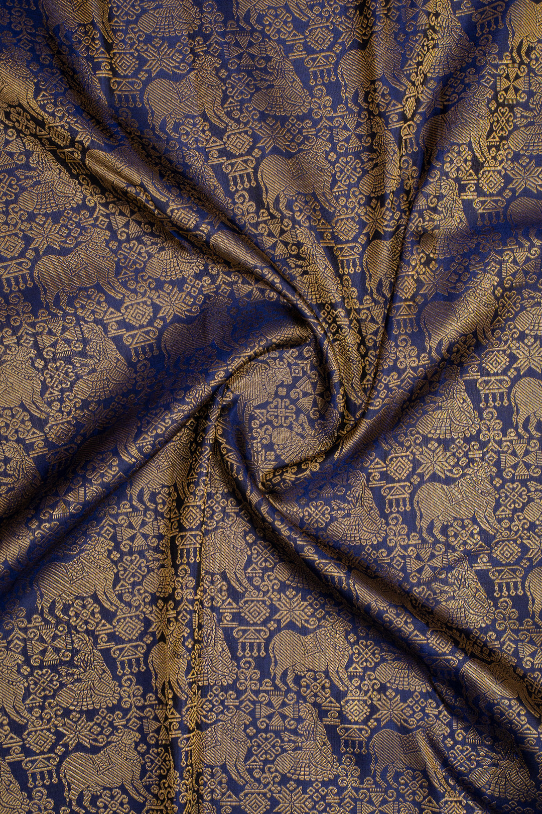 Royal Blue Pichwai Pure Kanchipuram Silk Saree