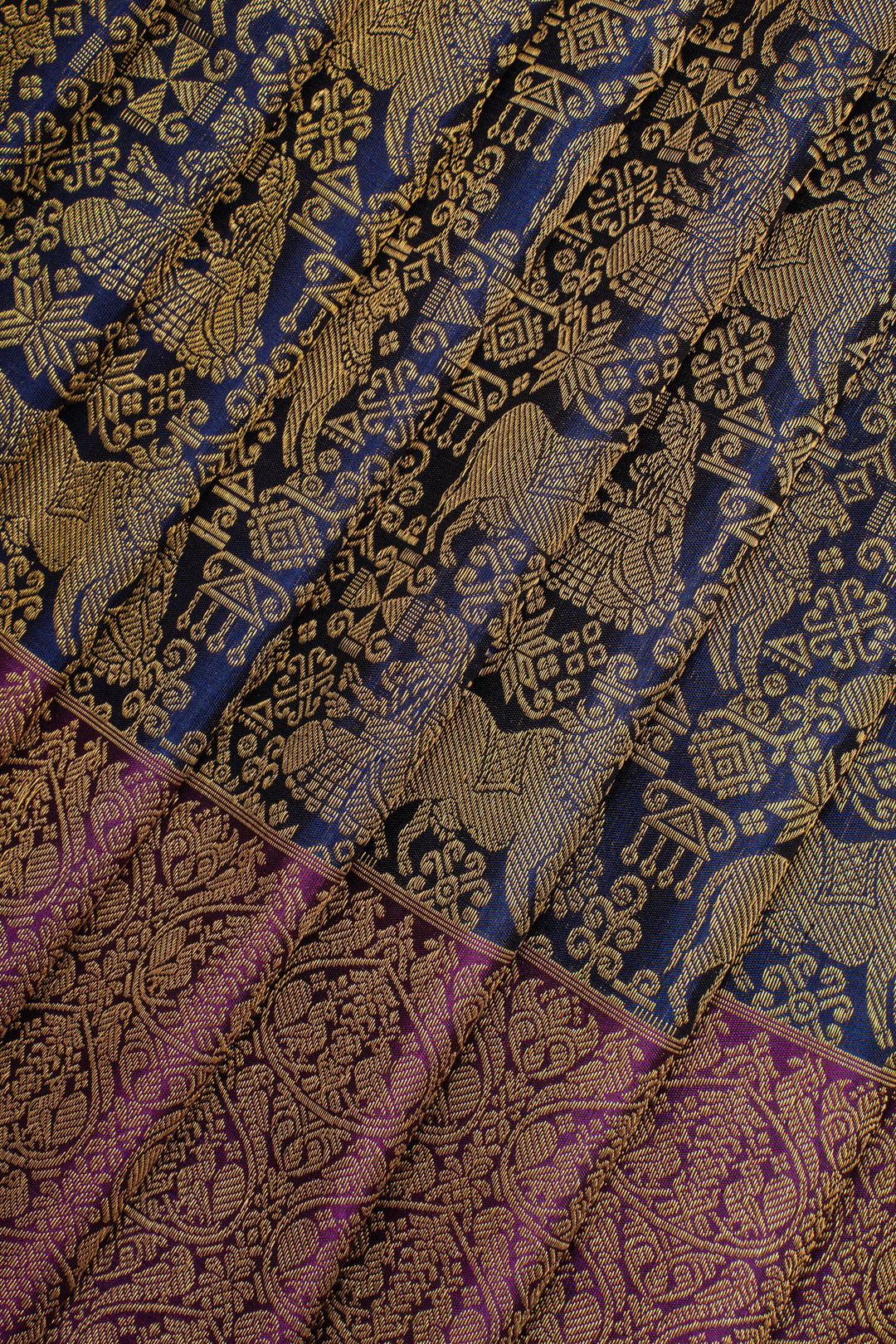 Royal Blue Pichwai Pure Kanchipuram Silk Saree