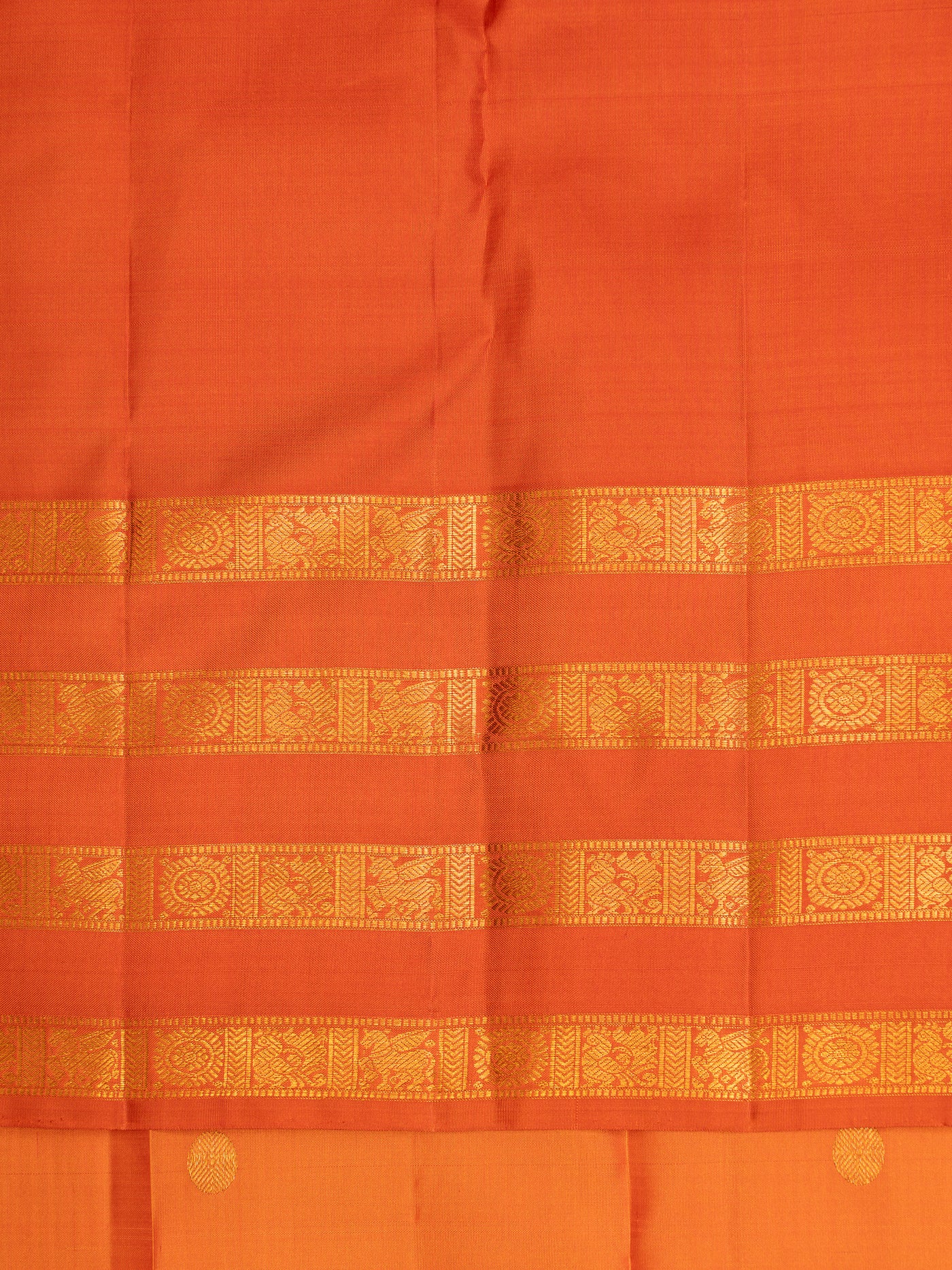 Orange Traditional Pure Kanchipuram Silk Saree