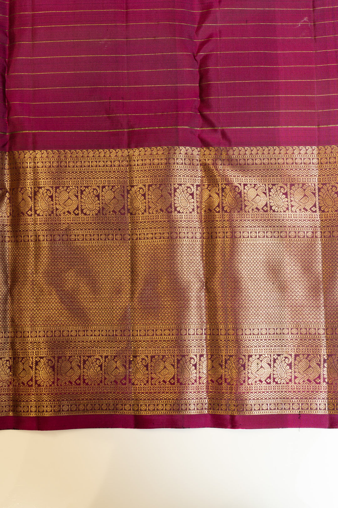 Azure blue and Magenta zari checks pure Kanchipuram silk saree