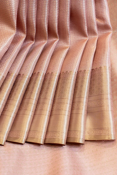 Pastel pink zari brocade pure Kanchipuram silk saree