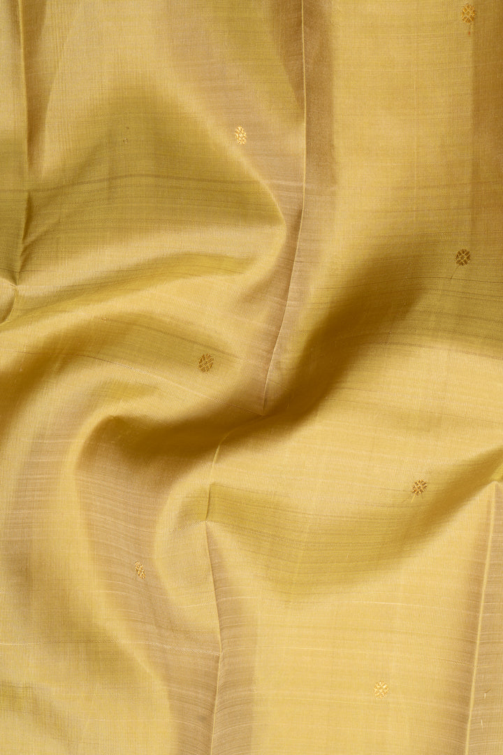 Golden Green and Maroon Pure Zari Kanchipuram Silk Saree - Clio Silks