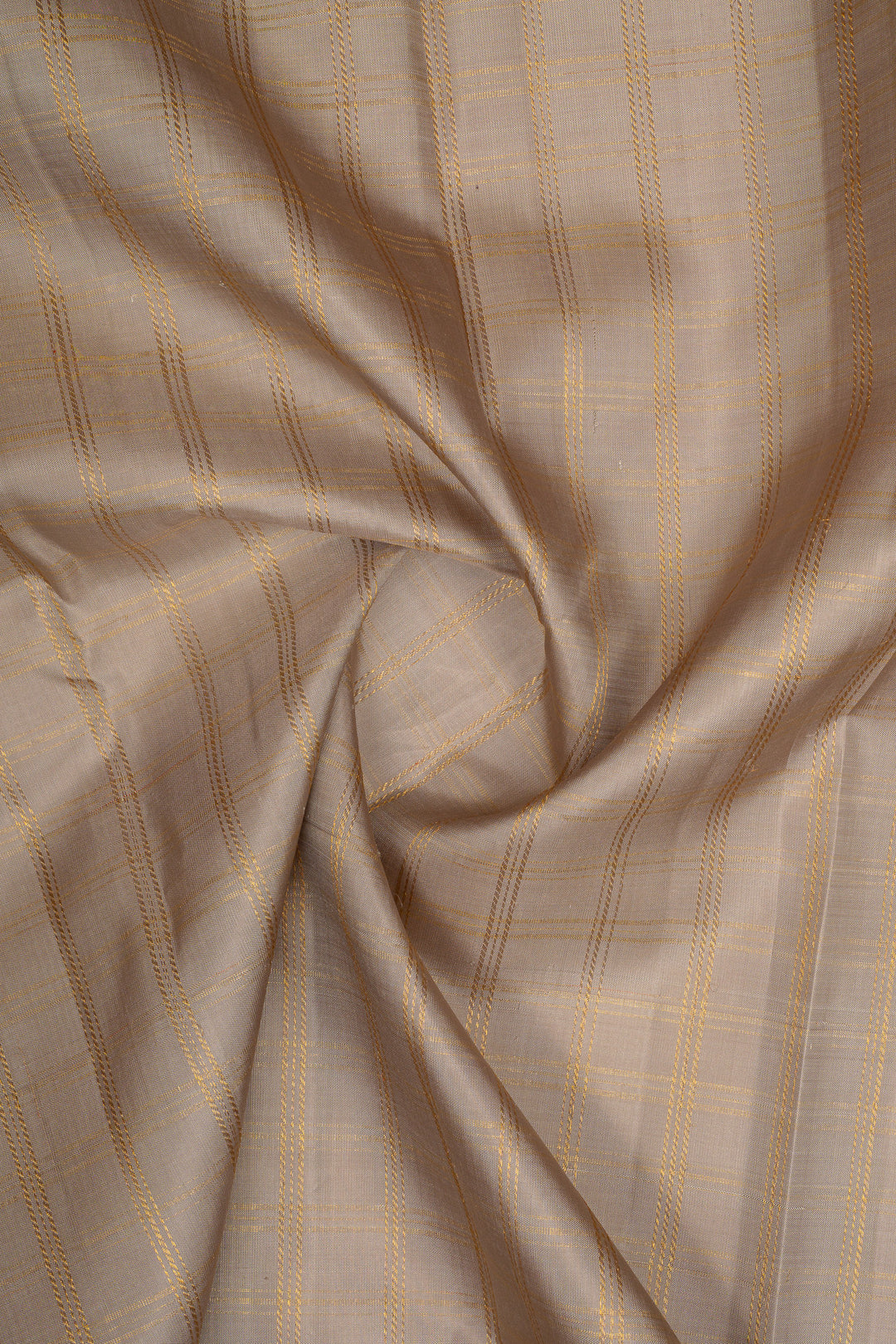 Greyish gold and purple traditional pure kanchipuram silk saree