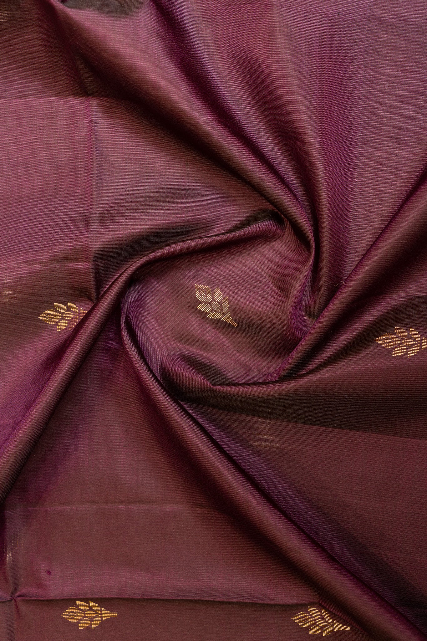 Aubergine purple Paithani pure soft silk saree