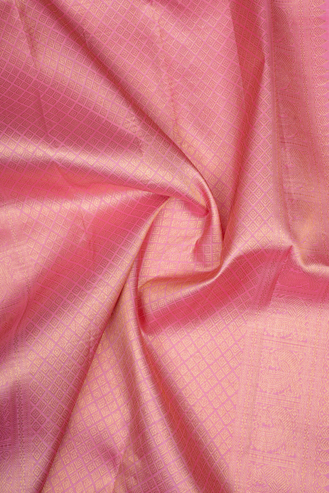 Blue &amp; Pink Zari Stripes Varisaipettu Pure Kanchipuram Silk Saree
