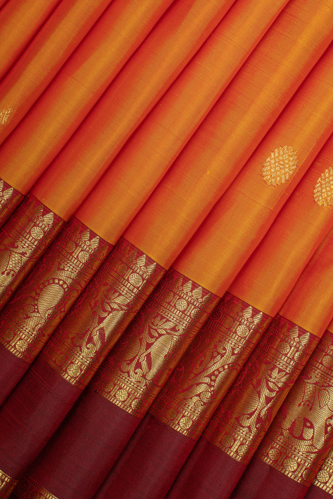 Mustard Traditional Pure Kanchipuram Silk Saree