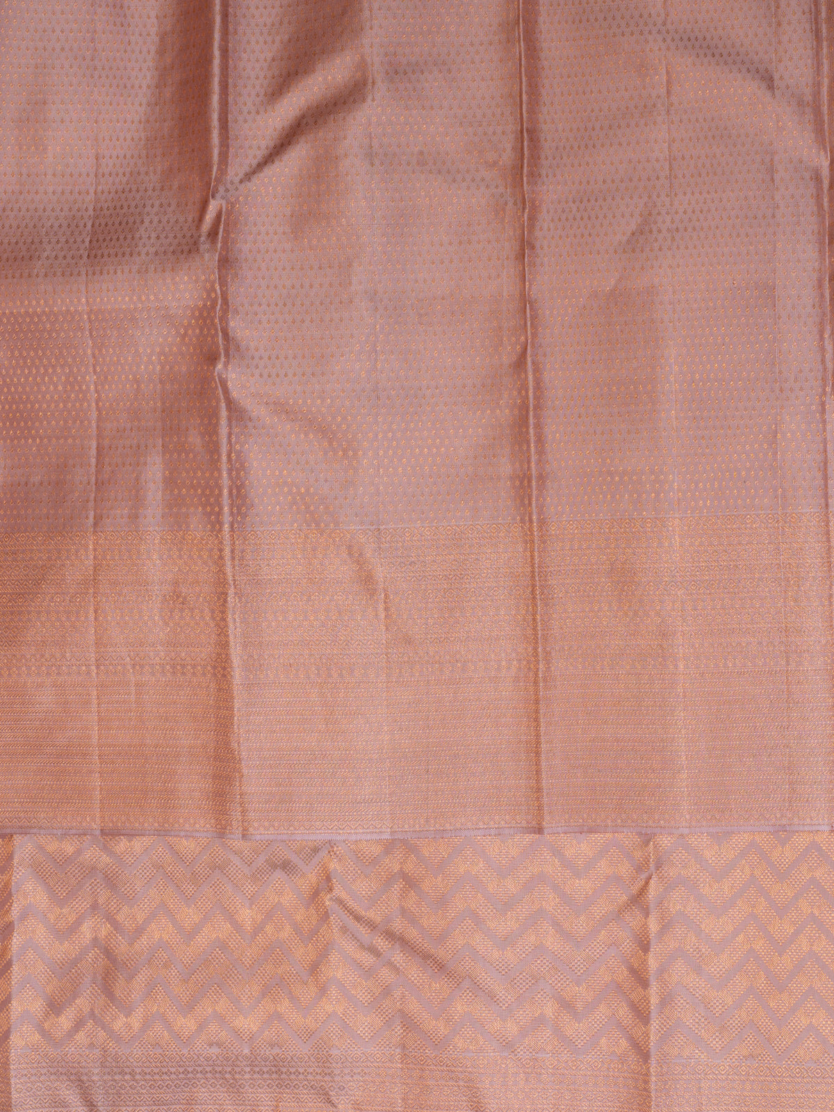 Lilac Chevron Brocade Pure Kanchipuram Silk Saree - Clio Silks