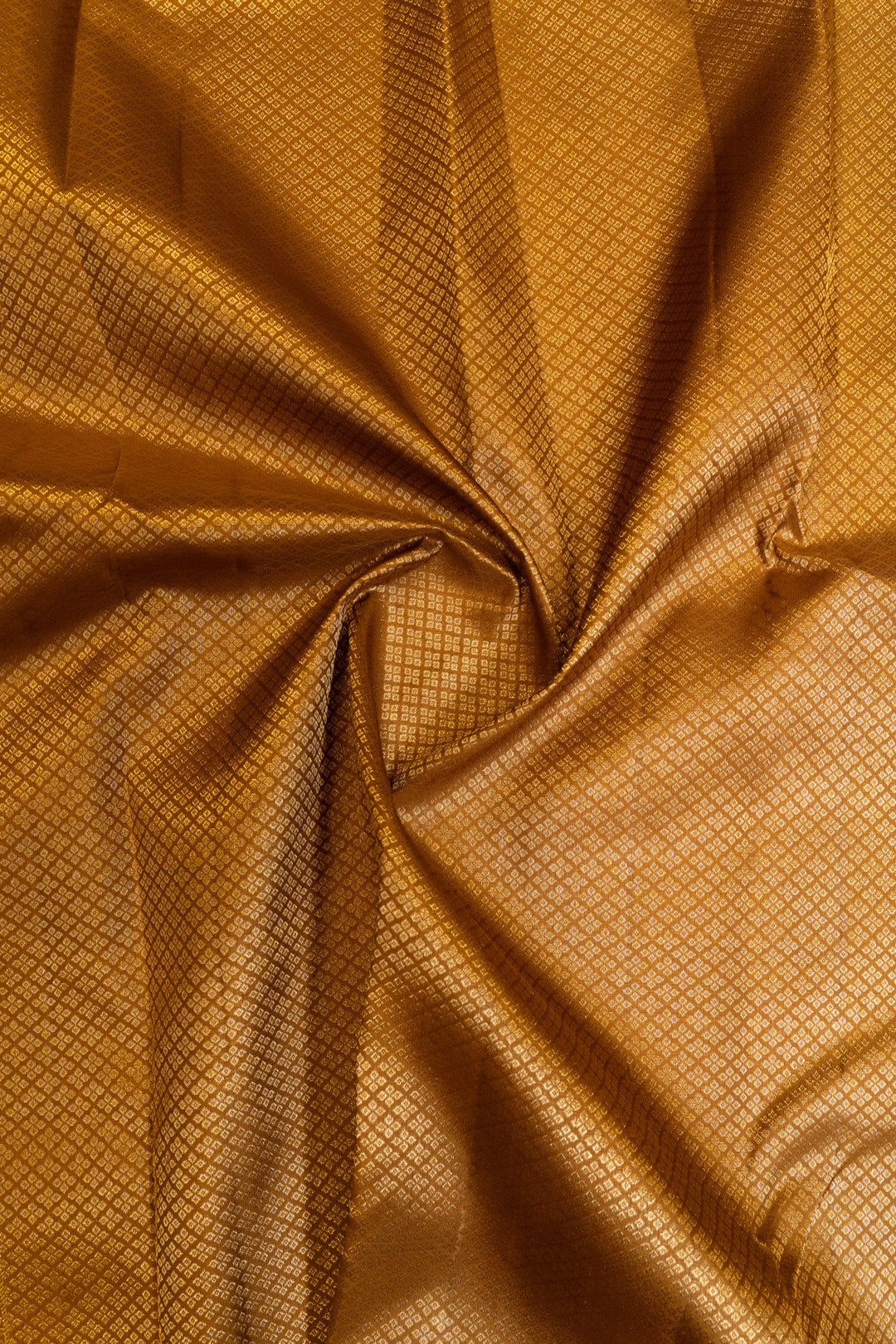Khaki temple brocade pure Kanchipuram silk saree