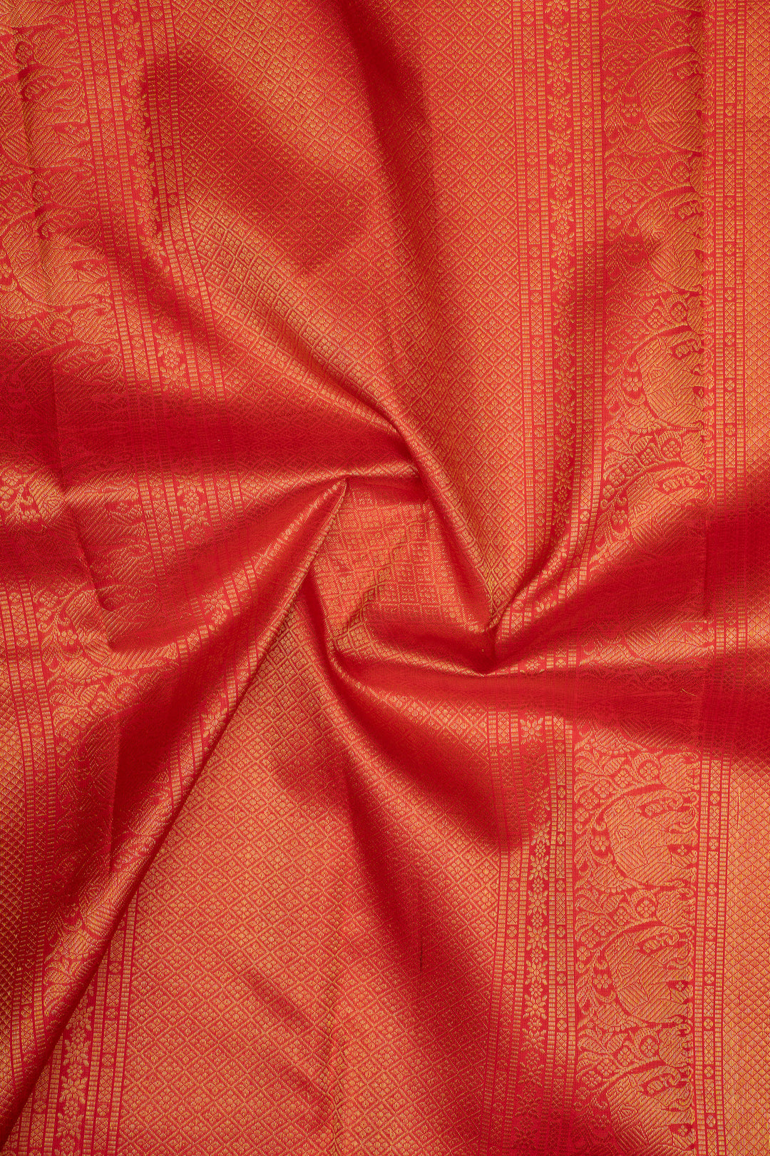 Maroon and red plus butta pure kanchipuram silk saree