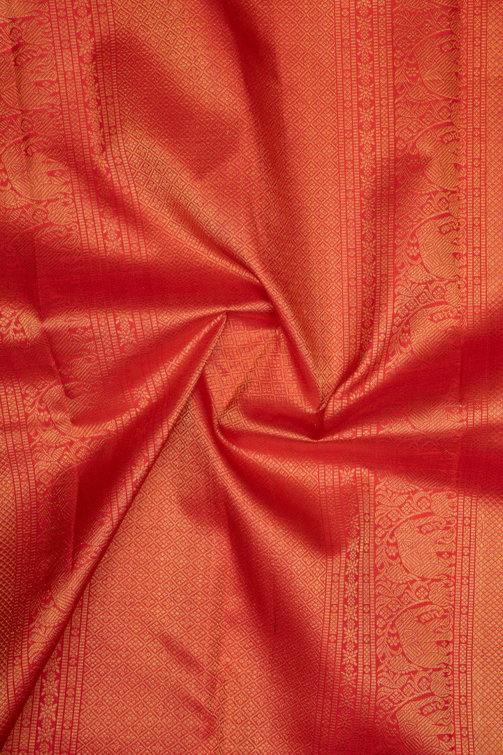 Maroon and red plus butta pure kanchipuram silk saree