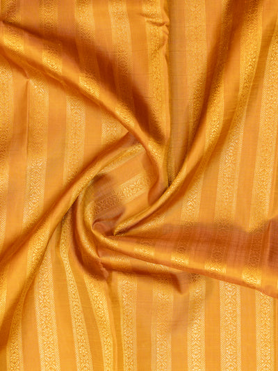 Pink Checks and Metallic Gold Pure Zari Kanchipuram Silk Saree