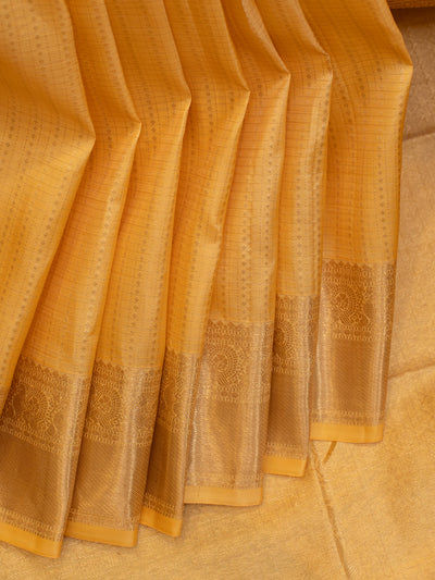 Pastel yellow lakshadeepam pure Kanchipuram silk saree