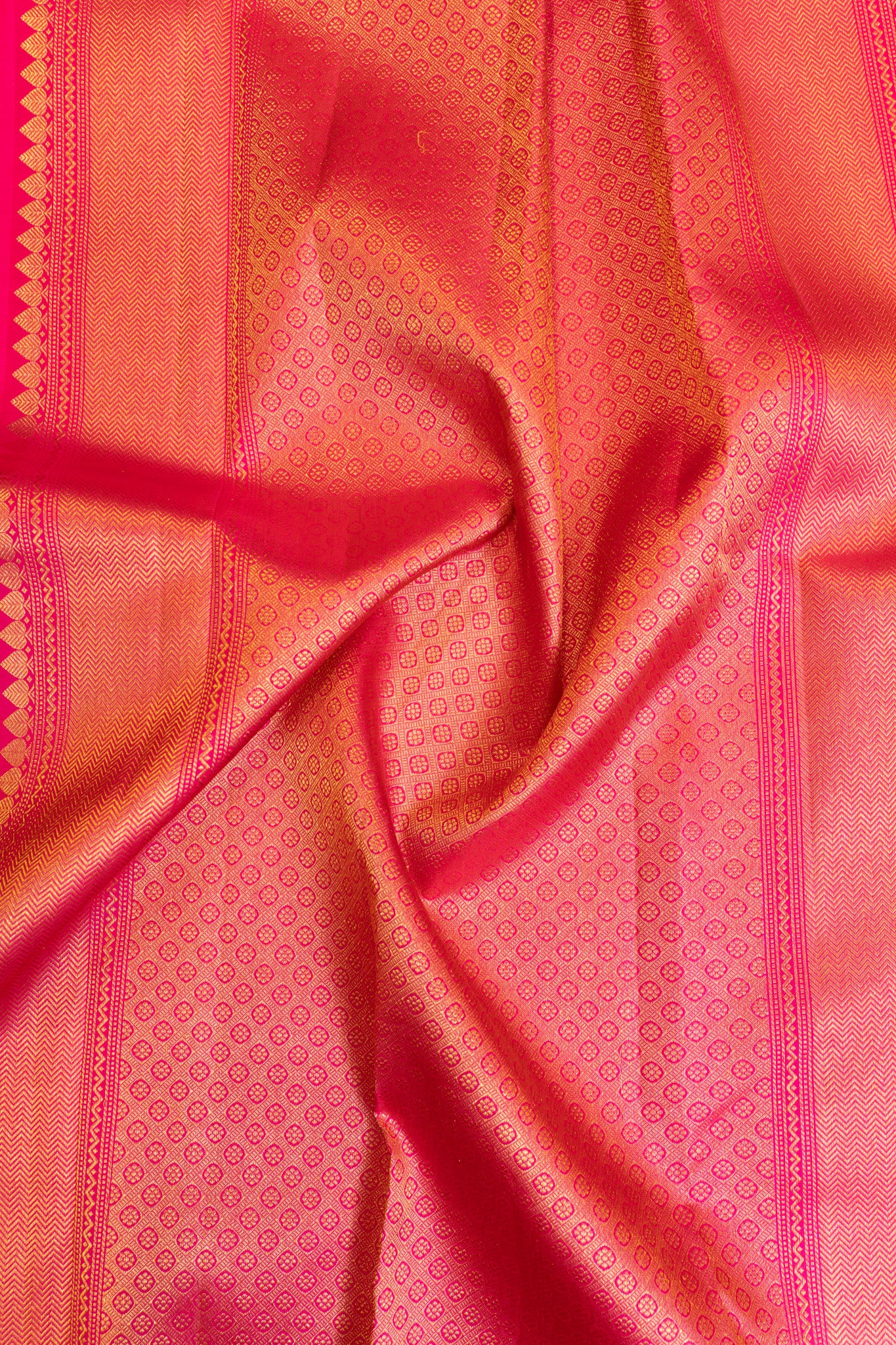 Mustard gold small border pure Kanchipuram silk saree