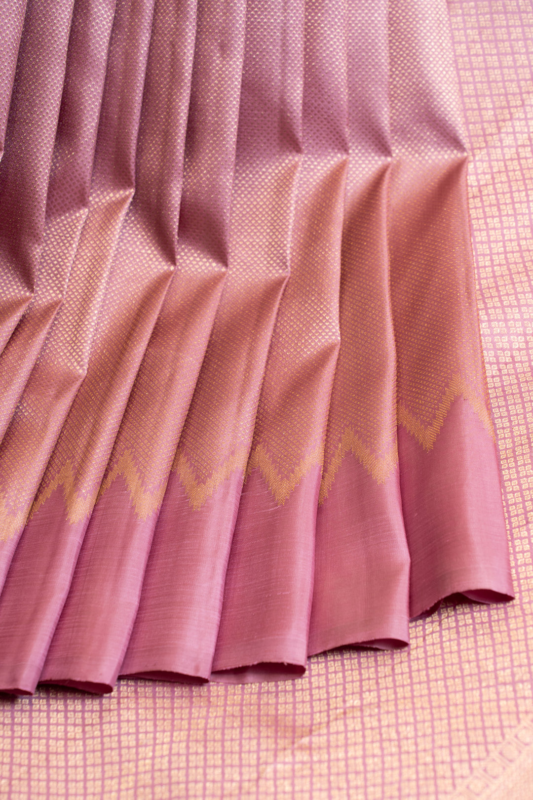 Lilac temple brocade pure Kanchipuram silk saree