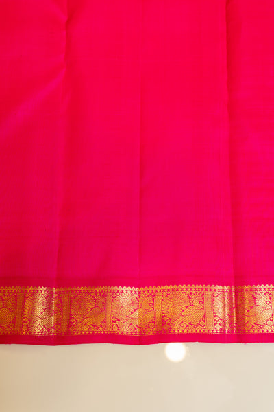 Mustard gold small border pure Kanchipuram silk saree