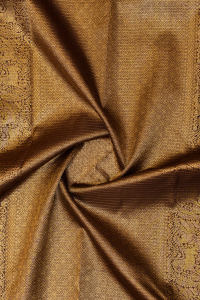 Grey and coffee Brown pure Kanchipuram silk saree