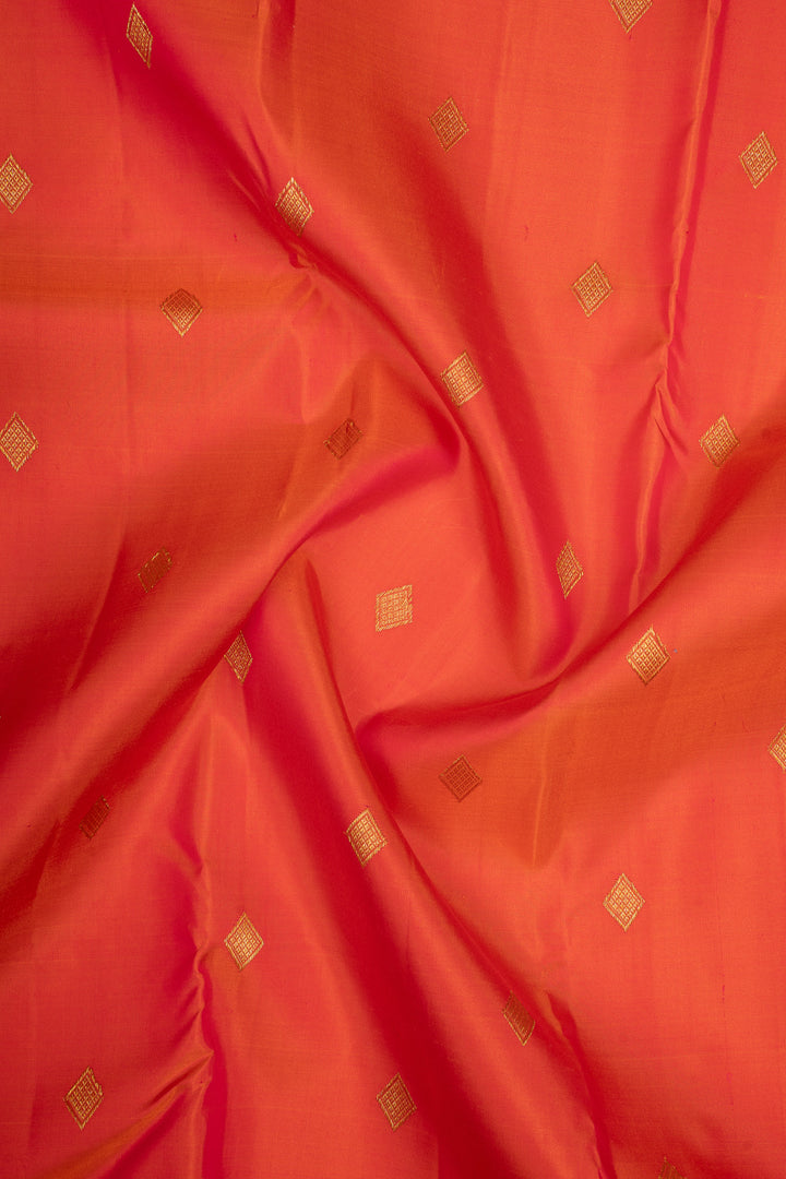 Rust Orange Traditional Pure Kanchipuram Silk Saree