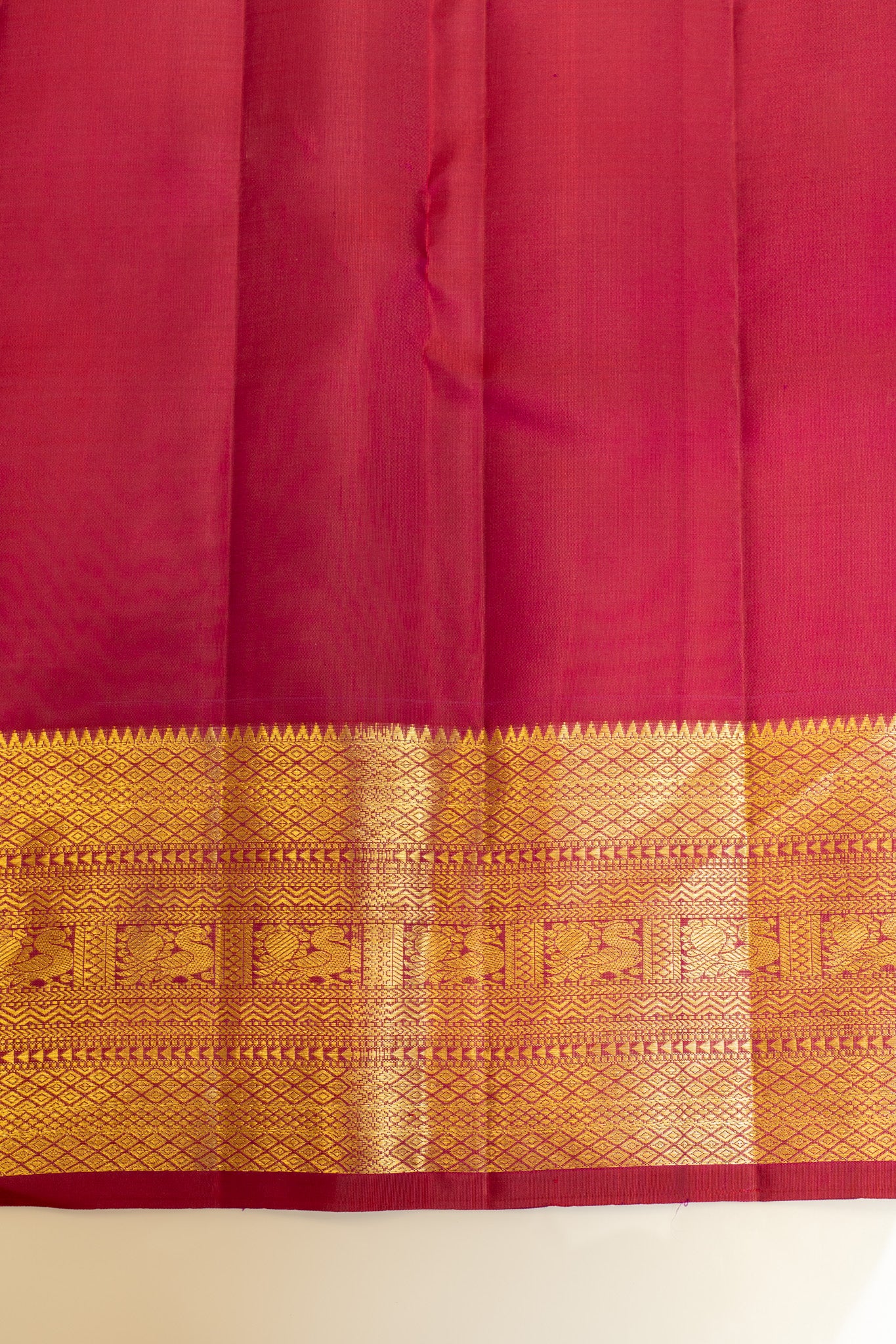 Magenta thread checks traditional pure Kanchipuram silk saree