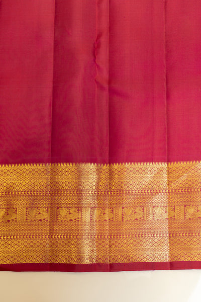 Magenta thread checks traditional pure Kanchipuram silk saree