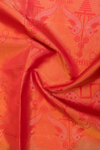 Mauve beige Paithani pure soft silk saree