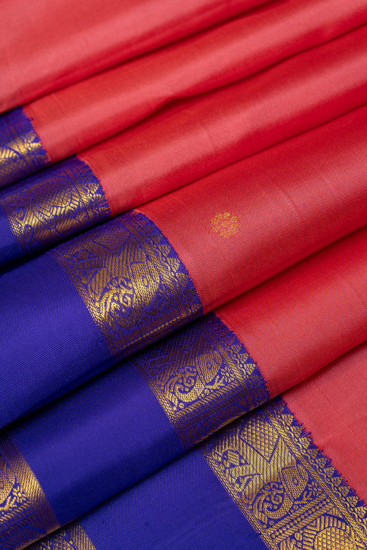 Rose Pink and Purple Pure Kanchipuram Silk Saree - Clio Silks
