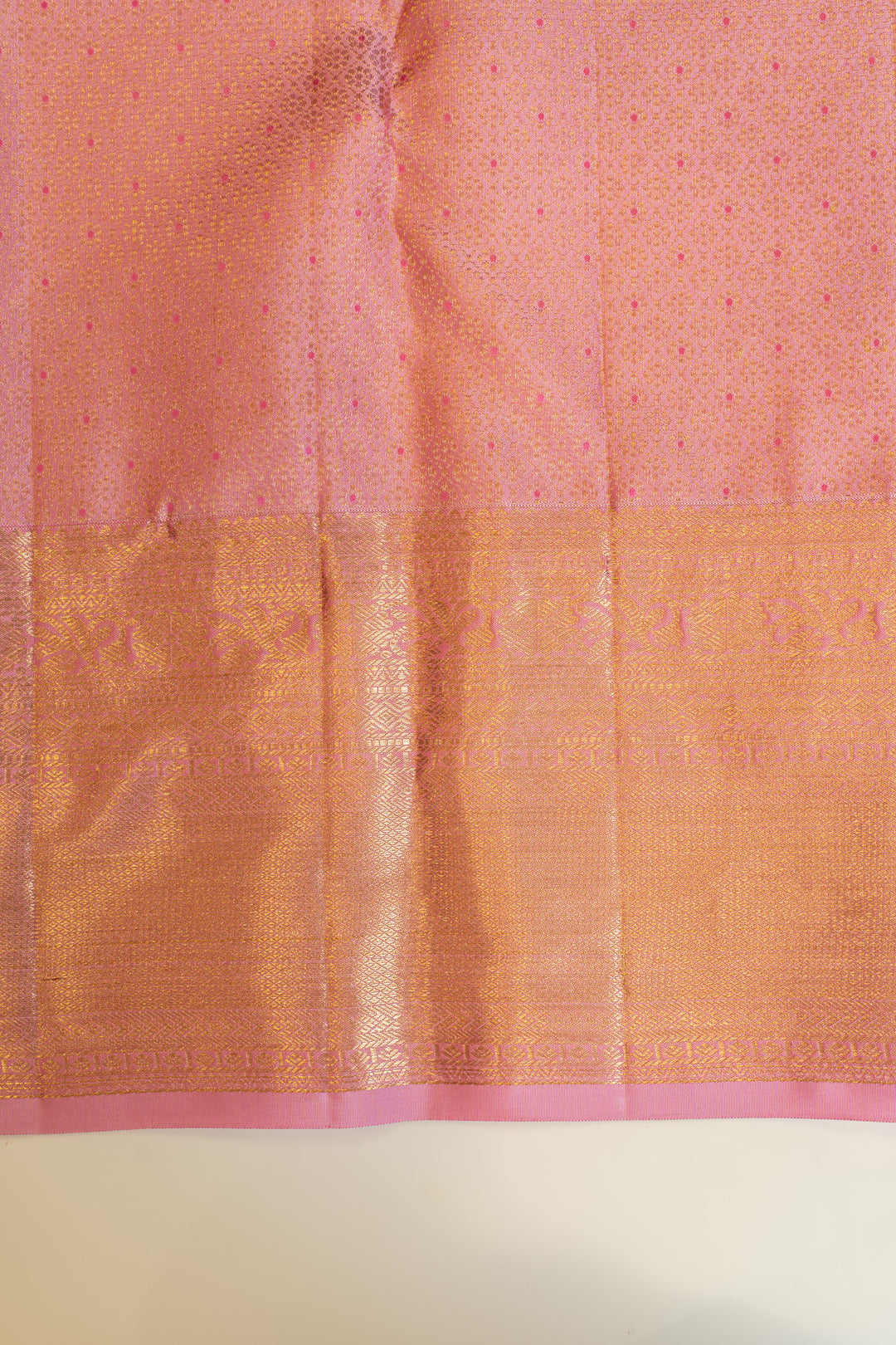 Blush pink floral brocade pure Kanchipuram silk saree