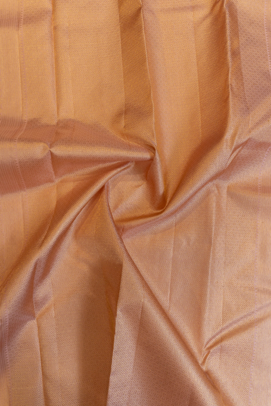 Pastel Peach floral brocade pure Kanchipuram silk saree