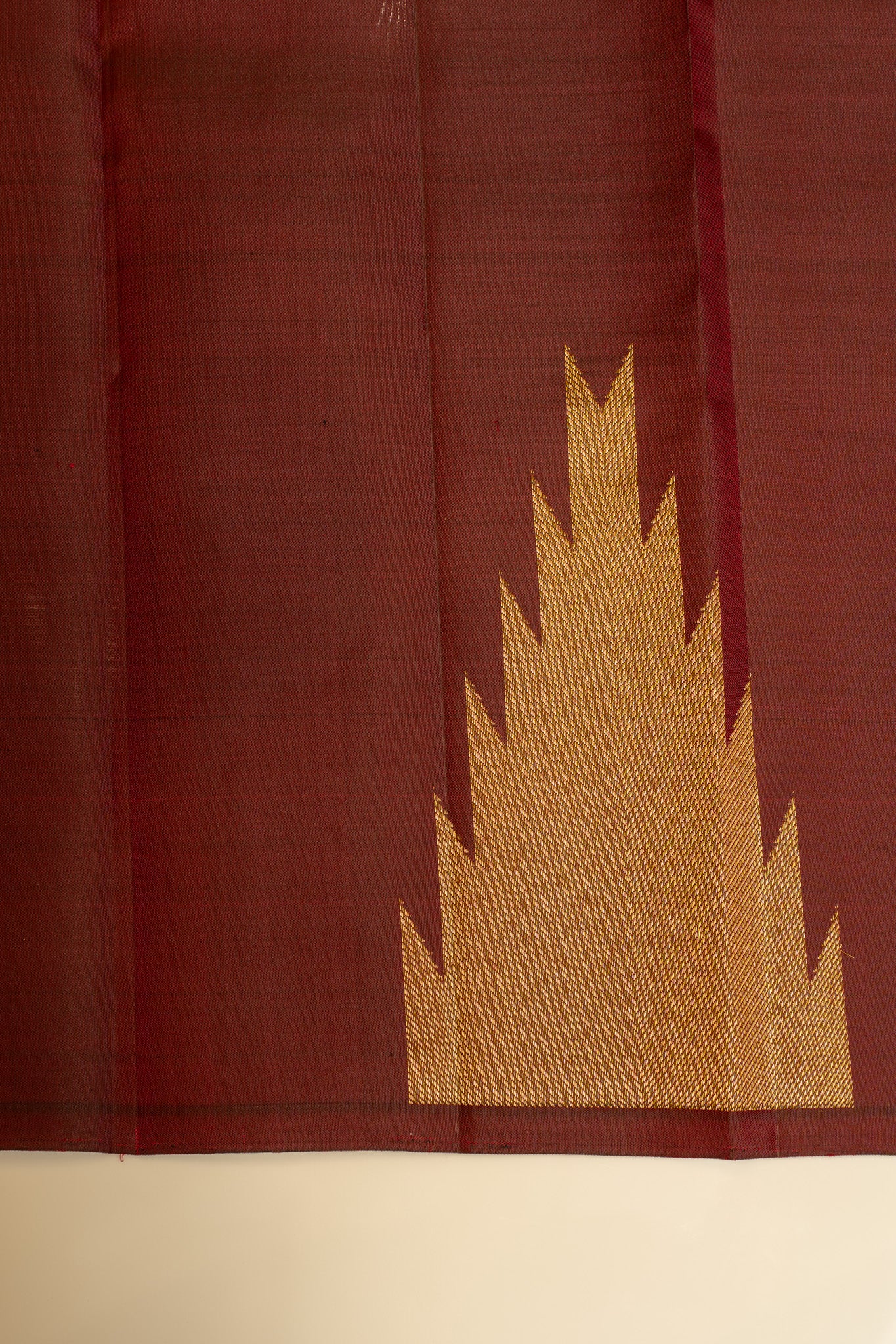 Maroon temple border traditional pure Kanchipuram silk saree