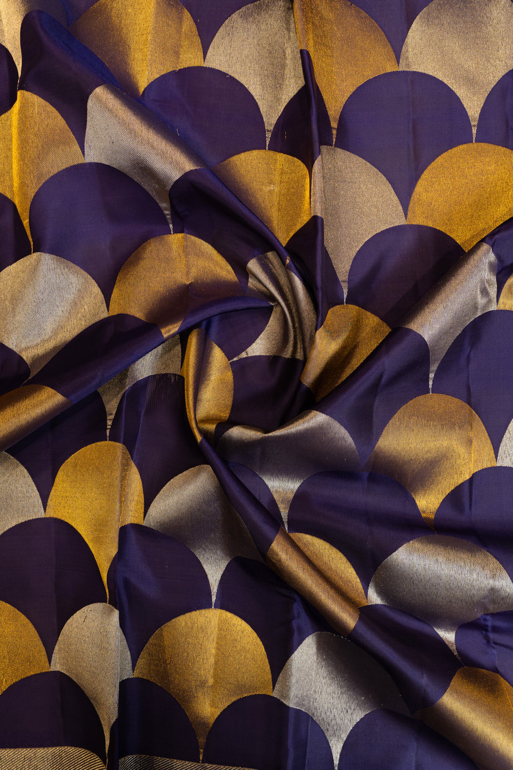 Aubergine purple pure Kanchipuram silk saree