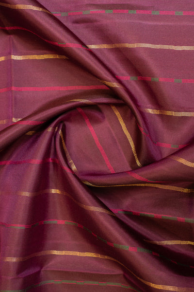 Mulberry purple multi stripes pure soft silk saree