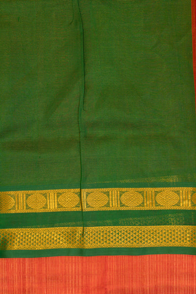 Red and green pure silk cotton saree