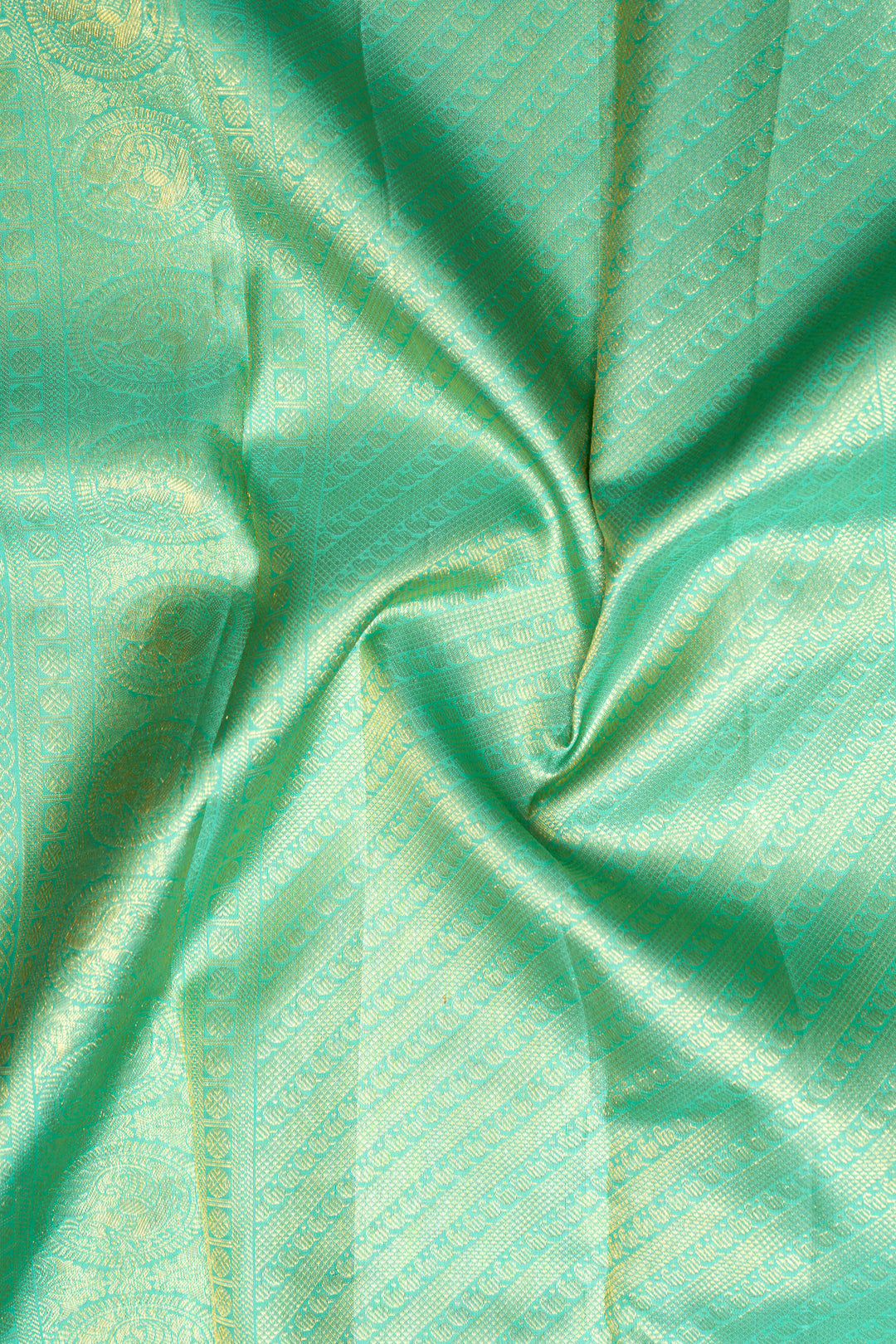 Ink Blue and Cyan Checks Pure Kanchipuram Silk Saree - Clio Silks