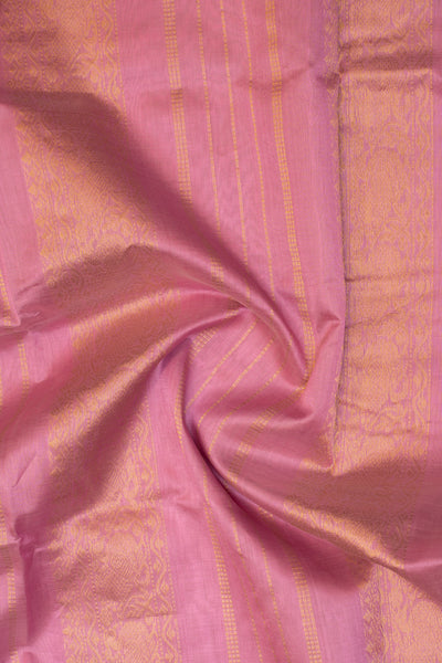 Lotus pink traditional pure silk cotton saree