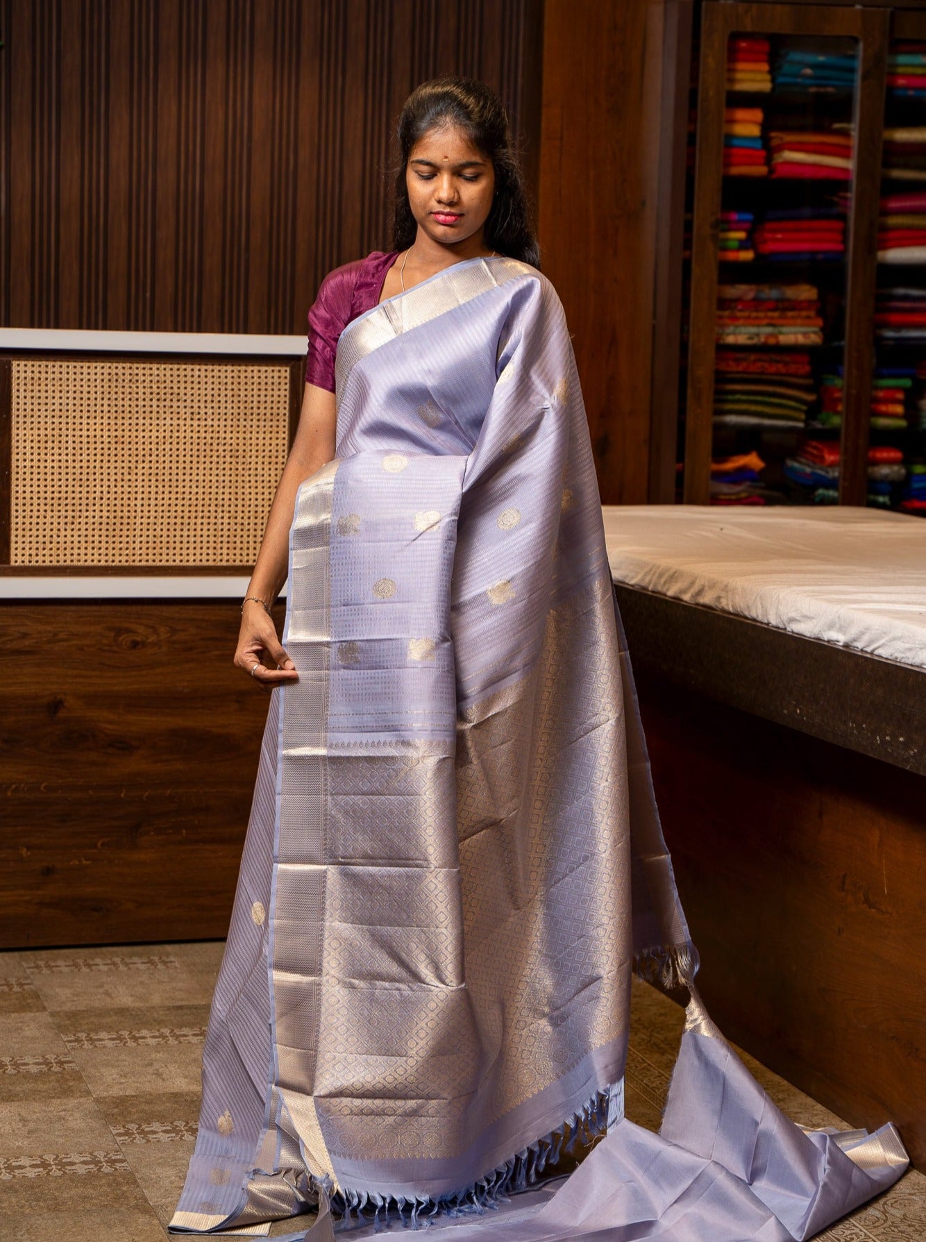 Purple Kanjivaram Silk Saree | Buy Purple Kanchipuram Silk Online