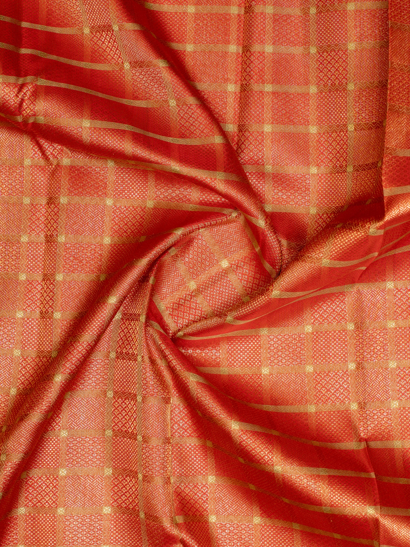 Orange and Jamun Brocade Korvai Kanjivaram Silk Saree