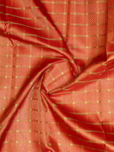 Orange and Jamun Brocade Korvai Kanjivaram Silk Saree