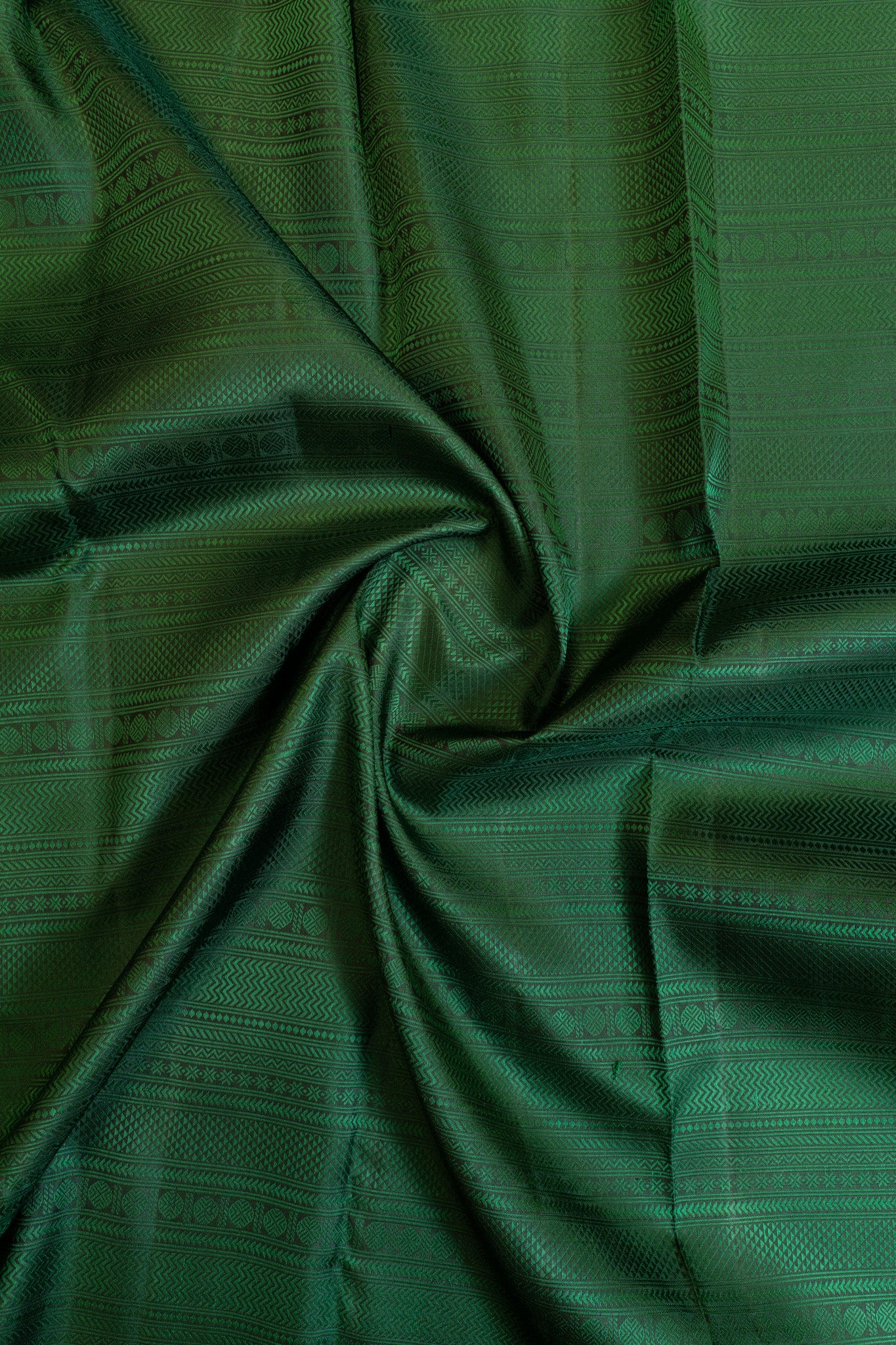 Bottle green and mustard thread brocade pure Kanchipuram silk saree