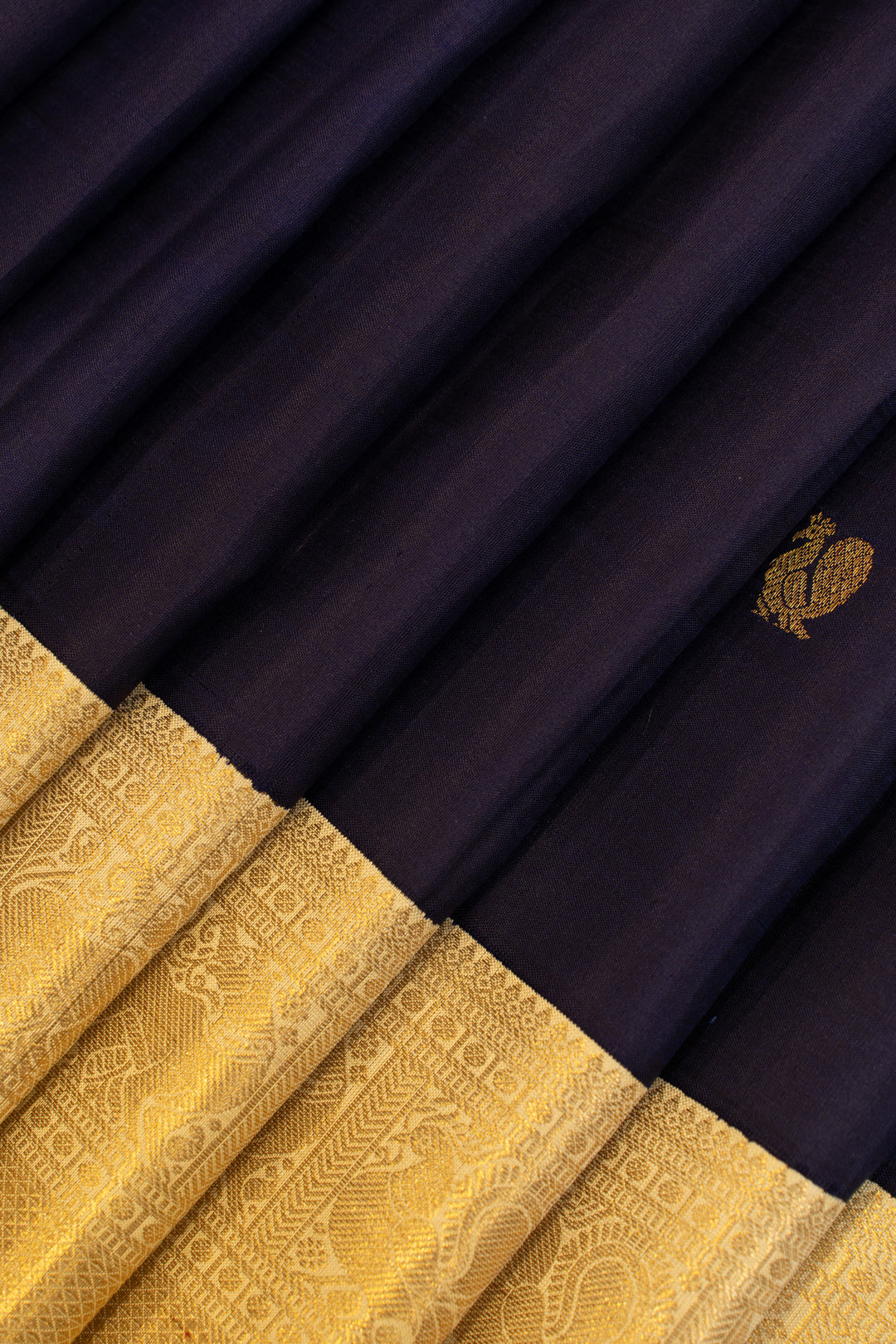 Purple and ivory traditional pure Kanchipuram silk saree