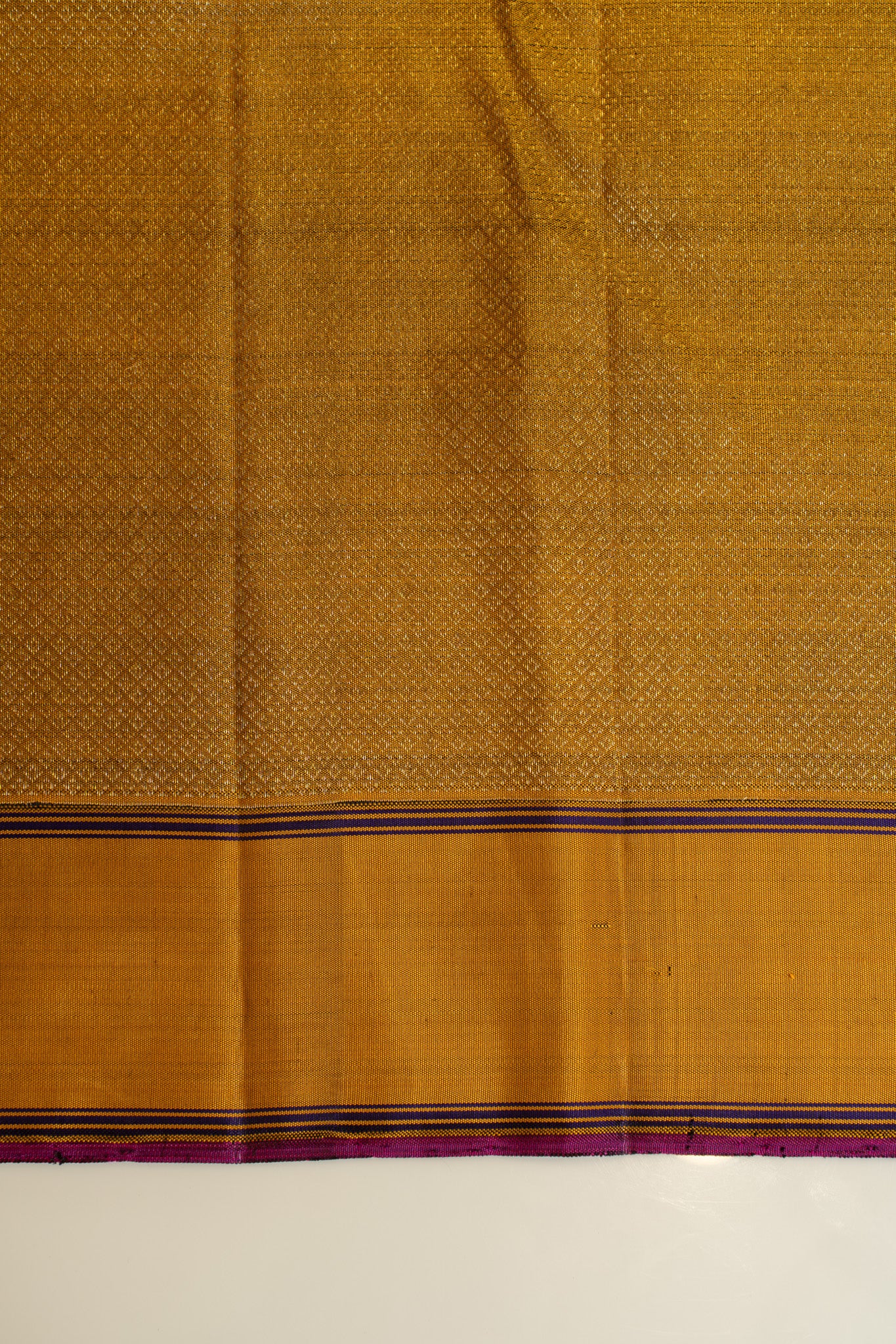 Bottle green and mustard thread brocade pure Kanchipuram silk saree