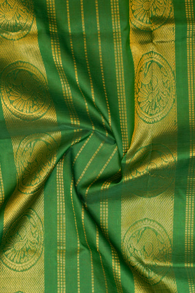 Orange and green pure silk cotton saree