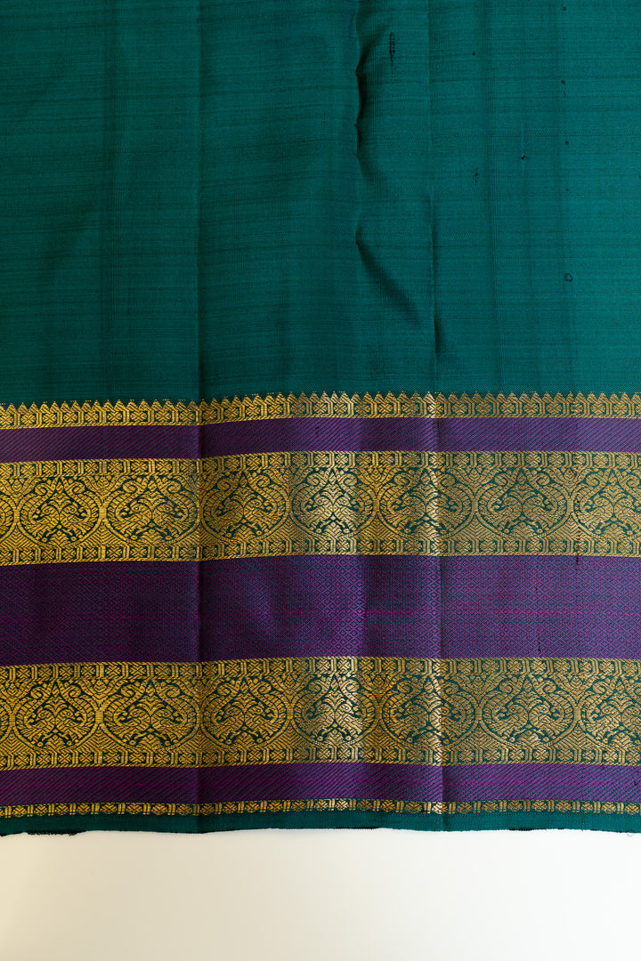 Maroon and purple pure Kanchipuram silk saree