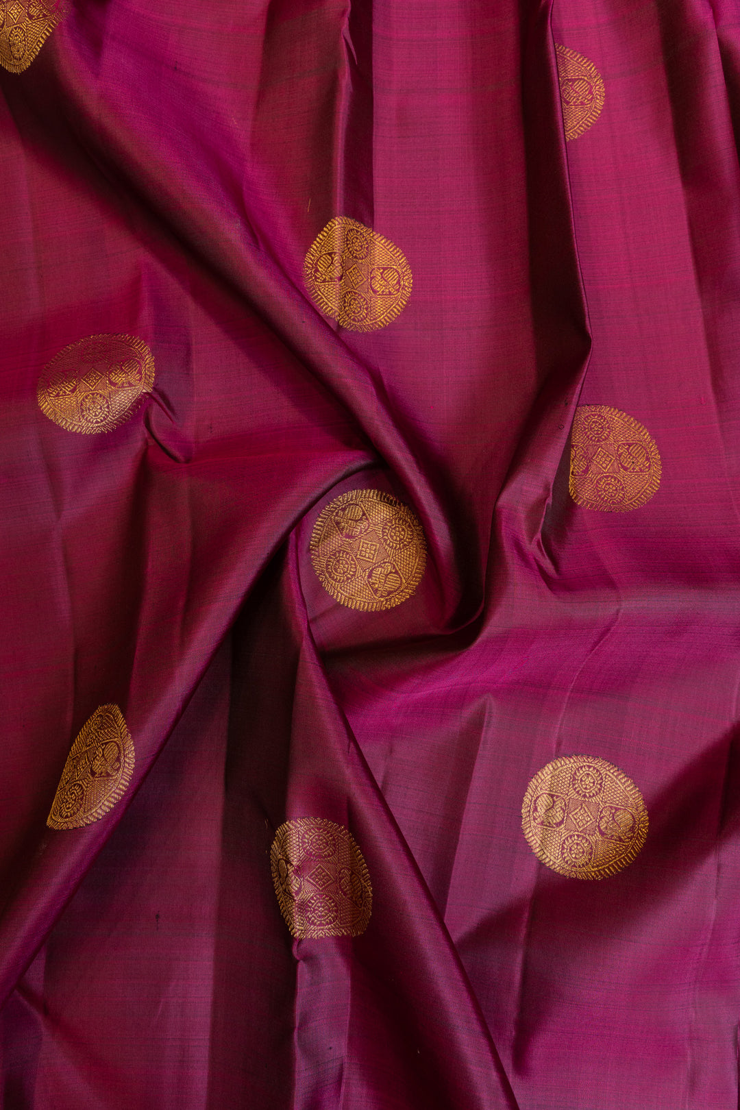 Magenta purple and red pure Kanchipuram silk saree
