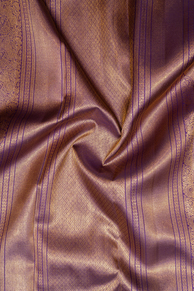 Aubergine Violet Pure Zari Kanchipuram Silk Saree - Clio Silks